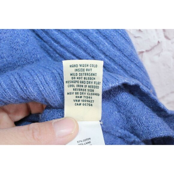 LL Bean The Essential Sweater Turtleneck Indigo Heather Size M - Picture 9 of 11